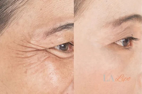 Before and after results of woman - HI-fu wrinkles reduction treatment Newark-on-Trent